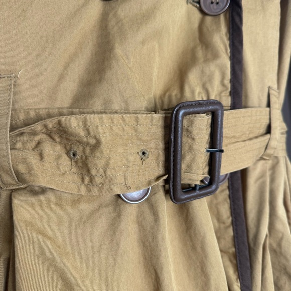 Anthropologie ett:twa Marley Belted Trench Coat Tan Brown Trim Pockets Size 0 - Picture 3 of 12